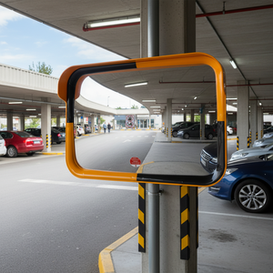 Espejo de Seguridad Convexo Amarillo y Negro de 60 x 80 cm, Acrílico para Uso en Interiores y Exteriores, para Estacionamientos, Material de PC - Product Image 3