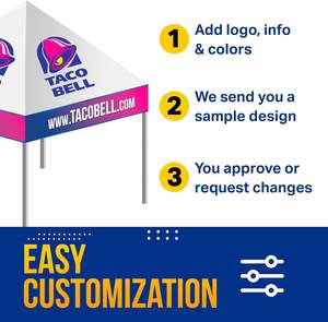 Tente Pop-Up <span class=keywords><strong>10x10</strong></span> en Tissu Oxford Imperméable Personnalisable Robuste pour Événements Publicitaires – Auvent Personnalisé avec Logo - Product Image 3