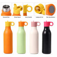 Bouteille d'eau isotherme portable en acier inoxydable à double paroi de 18 oz avec paille et bec verseur, anti-fuite, pour les déplacements quotidiens