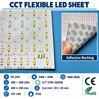 Feuille LED Flexible 24V CCT Réglable, Panneau LED à Lumière Blanche Ajustable 2700K-6000K pour Éclairage Mural et de Comptoir en Onyx et Marbre