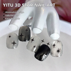 YITU - Adhesivo Decorativo Simple con Forma <span class=keywords><strong>de</strong></span> Estrella <span class=keywords><strong>de</strong></span> Cuatro Puntas, Figura <span class=keywords><strong>de</strong></span> Hormiga, Estrella Plana para Decoración <span class=keywords><strong>de</strong></span> Uñas, Popular en <span class=keywords><strong>Internet</strong></span>, 3D, No Tóxico, Fácil <span class=keywords><strong>de</strong></span> Aplicar - Product Image 2