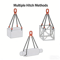 Sangle de levage à chaîne soudée à 4 brins G80 G100 avec crochets de sécurité 2T-32T certifiée CE EN818-4, longueur personnalisée pour machines portuaires et minières