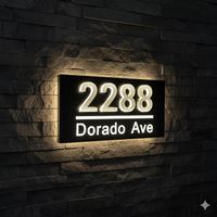Plat Nomor Rumah Tenaga Surya LED untuk Luar Ruangan, Papan Alamat Digital, Plat Nomor Rumah Digital, Papan Alamat Kustom