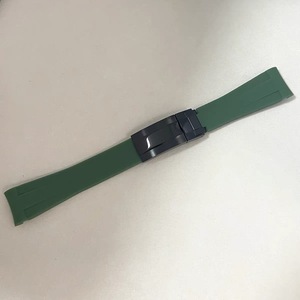 Correa de Reloj de Silicona Verde con Extremos Curvos de 20MM y 180MM, Cierre Plegable de Acero Inoxidable para Relojes - Product Image 4