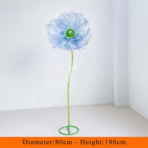 2024 New Arrival Wholesale Large Artificial Romantic Giant Silk Flowers Stand Set Standing Giant Flower For Wedding Decorations