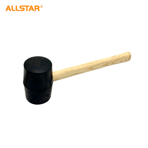 Martillo de Goma All Star con Mango de Madera, Cabeza Negra, Martillo de Madera para Uso Industrial y Doméstico - Instalación de Azulejos en Cocina, Baño y Piso - Product Image 1