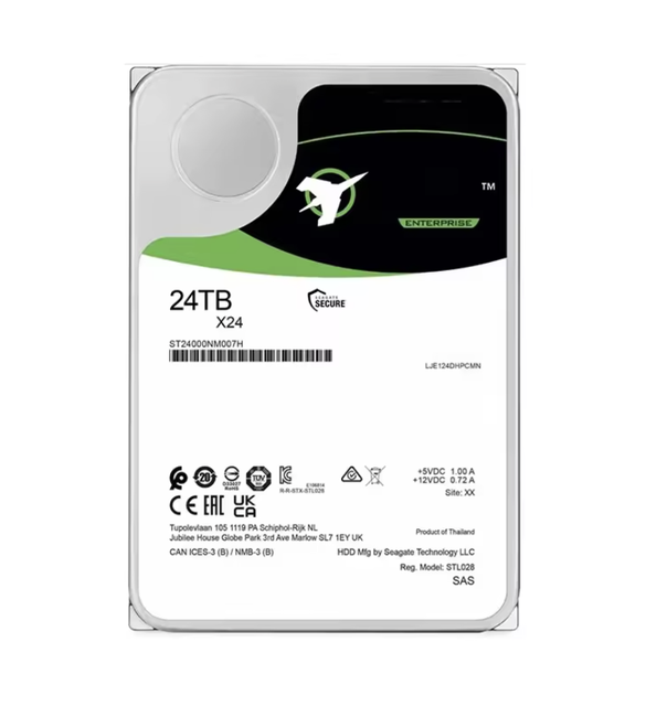 Brand New Exos HDD ST24000NM007H 24TB 3.5" 7200RPM SAS3 6Gb/s 512M 24TB Enterprise Internal Hard Drive