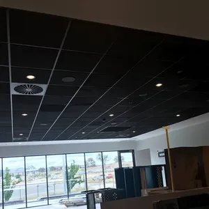 Colore nero acustica a prova di fuoco 600X1200 in fibra di vetro bordo del soffitto per il cinema