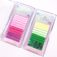 Extensions de cils en soie de couleur mate, étiquette privée, volume, fournitures d'extensions de cils colorées