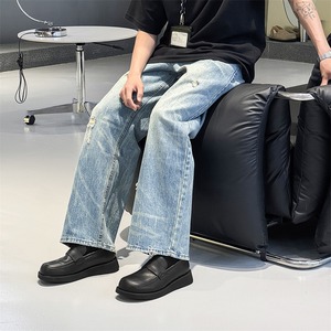 High-top loafers <b>for</b> <b>men</b> stylish leather shoes <b>for</b> spring 2025 versatile single shoes slip-<b>on</b> soft sole suitable <b>for</b> working - Product Image 3