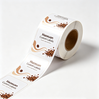 Etiquetas de Embalaje para Café Instantáneo Haoxuan OEM, Adhesivos Impermeables Impresos con UV Localizado en PET Blanco para Productos de Café