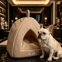 Yangyangpet Braunes Dreieckiges Leinen Luxus Wasserdichtes Waschbares Unzerstörbares Hundebett
