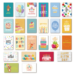 Cartes de vœux en papier métallisé colorées personnalisées pour la rentrée scolaire 2025, assortiment varié, avec enveloppes, 24 pièces, vernis brillant, lot en vrac - Product Image 6