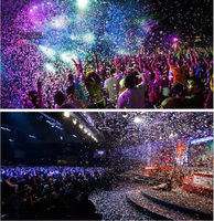 Carta effetto palcoscenico dmx launcher blower confetti machine 8/15 m rainbow jet carta macchina per feste