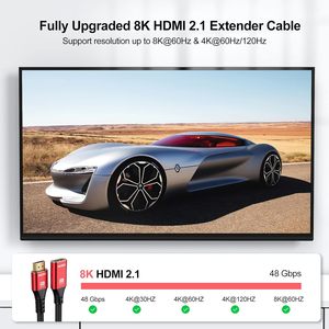 Cáp mở rộng <span class=keywords><strong>HDMI</strong></span> siêu tốc độ cao 0.5M 1m 1.5m 1.8M 2M mạ vàng <span class=keywords><strong>HDMI</strong></span> Extender Adapter cáp 8K 4K 48gbps Nam sang nữ - Product Image 5