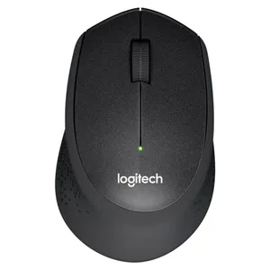 Logitech Mouse nirkabel M330 Original, tetikus optik nirkabel sunyi Plus M330 1000 DPI dengan penerima USB Nano