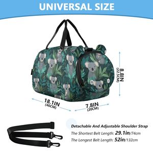 Bolsa de Viaje Deportiva Australiana de Gran Capacidad con Diseño de Koalas, Linda Bolsa de Viaje para Niños, Bolsa de Lona Resistente y Portátil para Niños, Bolsa de Viaje Deportiva para Niños - Product Image 3