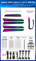 Lampu Ambient Audi A4 B8 64 Warna Dynamic Symphony Interior LED Aksesoris Lampu Ambient Mobil Kit Peningkatan Pencahayaan