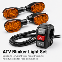 Professionelles Straßenzugelassenes Blinker-Set für ATV UTV - Komplettes LED-Blinker-Set mit Integrierter Hupe & Doppelten Lenkerschaltern