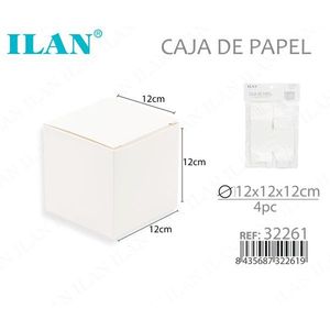 Scatola di Carta Iln 12x12x12 Cm Pieghevole Bianca per Confezioni Regalo - Product Image 3