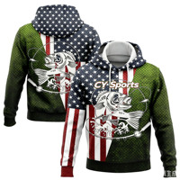 Sweat à capuche en molleton avec motif sublimé en couleur intégrale, fermeture éclair et poche kangourou