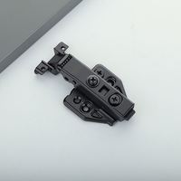 Charnière réglable tridimensionnelle noire pour porte vitrée avec amortissement, pour porte de placard ou de dressing