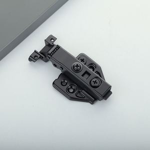 Three Dimensional Adjustable Hinge Gun Black Glass Door with <b>Buffering</b> Damping, Wardrobe Cabinet Door - Product Image 5