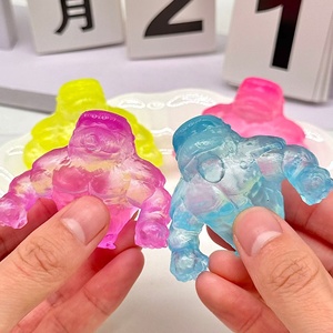 Jouet à presser créatif anti-stress en TPR souple, bonbon au malt Gorilla Musclé de 6 cm, pour soulager l'anxiété, solide, sans liquide, sans gel - Product Image 1