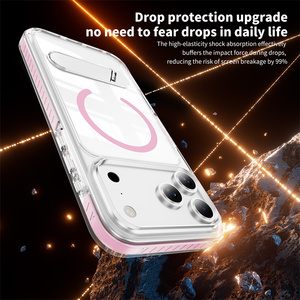 Coque de téléphone transparente magnétique en TPU et PC, antichoc, anti-traces de doigts, compatible avec la charge sans fil, pour IP17 Pro Max/17 16 15 14 13 <span class=keywords><strong>12</strong></span> (vente en gros) - Product Image 5