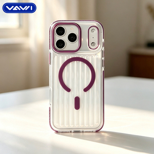 Coque de téléphone transparente VAWI B337 avec support d'appareil photo, étui magnétique transparent pour téléphones mobiles <span class=keywords><strong>iPhone</strong></span> 18 17 Pro Max et Samsung S26 - Product Image 1