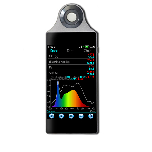 HP330 Portable Infrared Spectrometer Color Temperature Meter for Lights Convenient Portable Spectrometer for Light Analysis