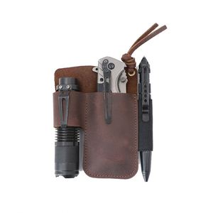 Sacoche de ceinture en cuir véritable pour couteau de jardin avec clip dorsal, étui pour lampe de poche, pochette pour outils de chasse, boucle de ceinture, cadeaux de bienvenue - Product Image 1