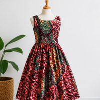 Kain Twill Ankara Wax Print Glitter Emas Grosir 100% Poliester Kain Batik Afrika Motif Bunga Merah untuk Wanita dan Anak Perempuan