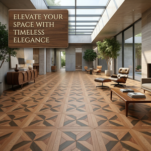 <span class=keywords><strong>Parquet</strong></span> en chêne blanc Chantilly conçu sur mesure avec système de clic pour salon et villa - Product Image 2