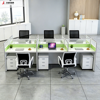 JIUSHUN Mobilier de bureau commercial de luxe, Poste de travail informatique avec cloison pour employés
