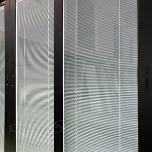 Puerta corredera de vidrio templado personalizada para habitación, persianas magnéticas de diseño simple - Product Image 5