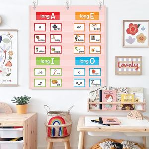 Pink 7 Pocket Chart 28 x 28 <b>Wall</b> Calendar Board <b>Plastic</b> Square <b>Panel</b> Back To School - Product Image 4