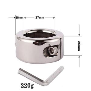 Anneau de pénis double hauteur pour hommes, dispositif de chasteté, <span class=keywords><strong>pendentif</strong></span> en boule en acier inoxydable, civière Scrotum, coq verrouillage en métal, jouets sexuels pour hommes - Product Image 5