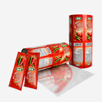 Film en rouleau BRC approuvé, haute barrière, en PET aluminisé, pour ketchup, film d'emballage métallisé, imprimé sur mesure pour sauce tomate et sauce chili