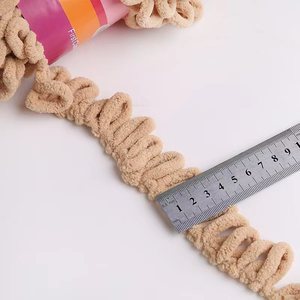 도매 100% 폴리 에스테르 거친 실 손가락 루프 원사 손 뜨개질 인형 담요 만들기 - Product Image 4