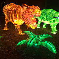 Maßgefertigte 3D-Beleuchtung Tier-Laterne Seide Metall Bunte Innen-/Außen-Dinosaurier-Lichtshow Chinesisches Neujahr Halloween Ostern