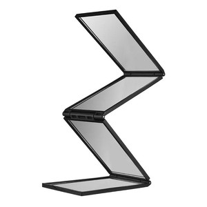 Portable Multi Angle Folding Makeup <b>Mirror</b> Black Glass <b>Square</b> Tabletop For Travel And Personal Use - Product Image 2