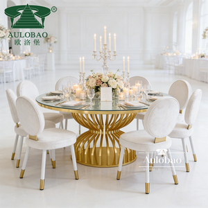 Modern Stainless Steel Metal Round Event Wedding <b>Table</b> - Product Image 1