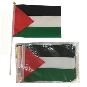 Vente en gros Mini drapeau national palestinien imprimé par sublimation avec mât en plastique - Product Image 4