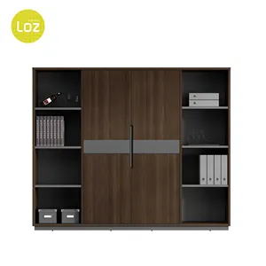 Armário de escritório, móveis de escritório de design moderno gabinete com portas lixadeiras de madeira equipamento de armazenamento de escritório