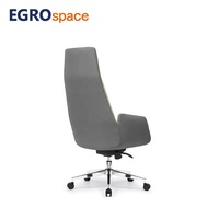EGROspace Chaise de bureau ergonomique en cuir à dossier haut, moderne et luxueuse, personnalisée pour les cadres et les réunions