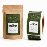 Etiquetas Personalizadas para Bolsas de Té, Impresión de Etiquetas Adhesivas Impermeables para Bolsas de Té Verde, Café, Botellas y Productos Alimenticios