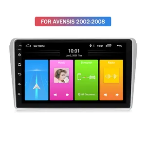 Pemutar DVD Mobil Android 12 untuk Toyota Avensis 2002-2008 2Din Navigasi Multimedia GPS Head Unit Sistem Stereo Radio
