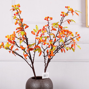 QIHAO Branche de baies artificielles 100 cm 6 branches Couleurs rouges d'automne Haute qualité Décoration d'intérieur - Product Image 2