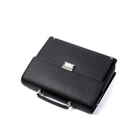 Sac d'Affaires en Cuir Véritable Sécurisé - Serviette Antivol à Combinaison - Grande Capacité pour Ordinateur Portable